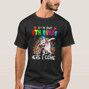 Camiseta Cuidado 8vo Grado  Vengo Dabbing Unicornio Arcoíri
