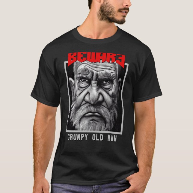 Camiseta Cuidado anciano Grumpy de Achtung, malo para los g (Anverso)