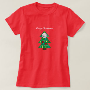 Camiseta Cuidado árbol de navidad colorido de perro de cach
