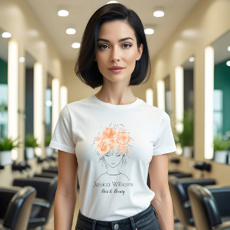Camiseta Cuidado bonito chica melocotón rosas de acuarela-F