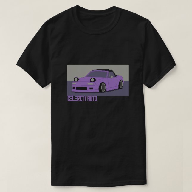 Camiseta Cuidado coche deportivo japonés arte de píxeles (Diseño del anverso)