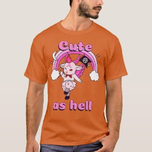 Camiseta Cuidado Como Diablos Kawaii Baphomet Pastel Gótico
