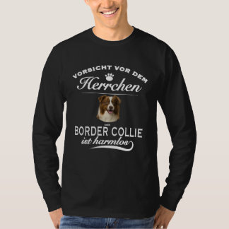 Camiseta Cuidado con el amo Perro es inofensivo  Border