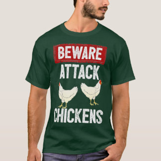 Camiseta Cuidado con el ataque a las gallinas agricultor de