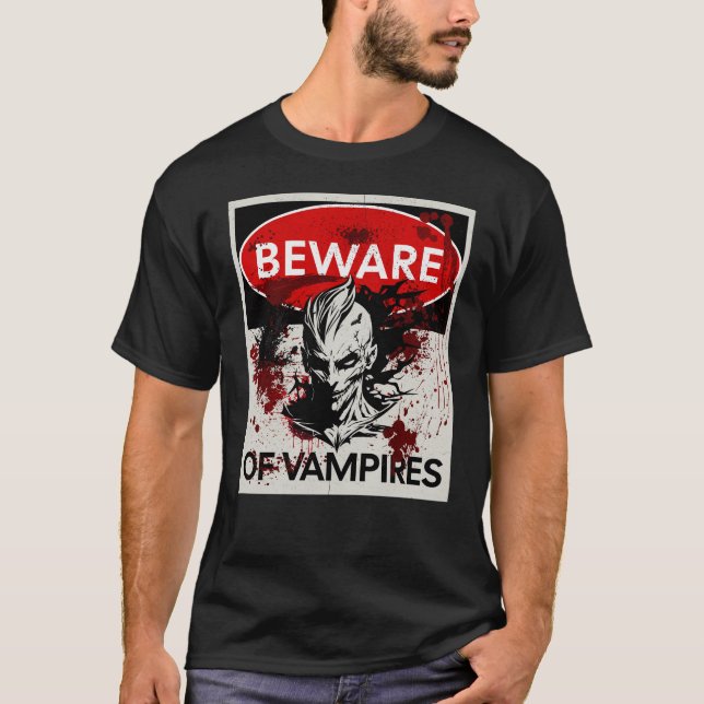 Camiseta Cuidado con el cartel de Vampires (Anverso)