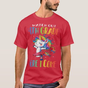 Camiseta Cuidado Con El Cuarto Grado Aquí Vuelvo Unicornio 