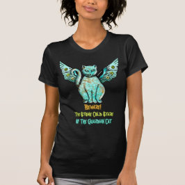 Camiseta Cuidado Con El Gato De Piedra Turquesa Personaliza