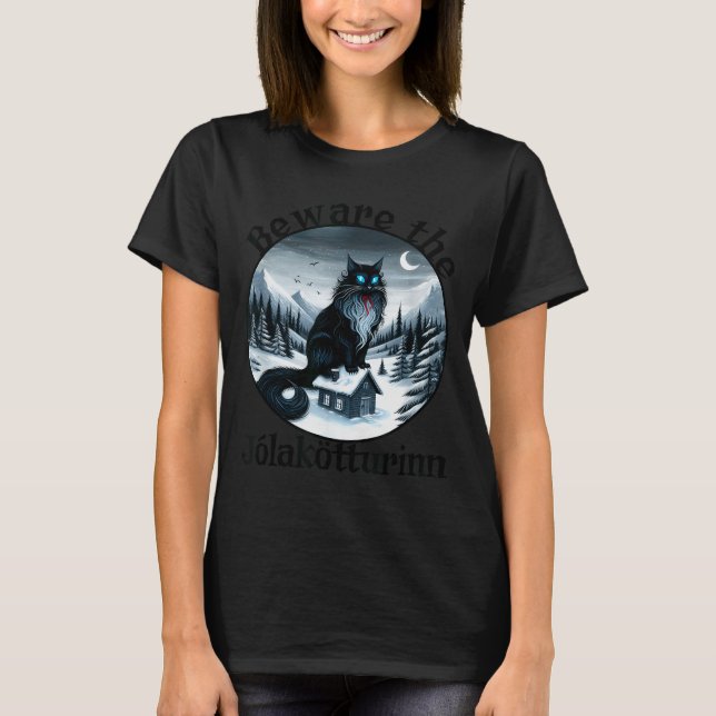 Camiseta Cuidado con el gato de Yule Jolakotturinn Navidad  (Anverso)