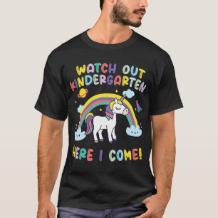 Camiseta Cuidado Con El Jardín De Niños Aquí Vengo Unicorn