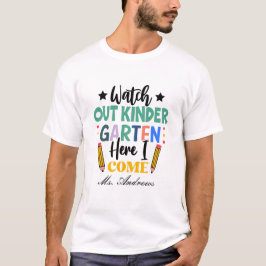Camiseta Cuidado Con El Jardín De Niños, ¡Aquí Voy! Niños d