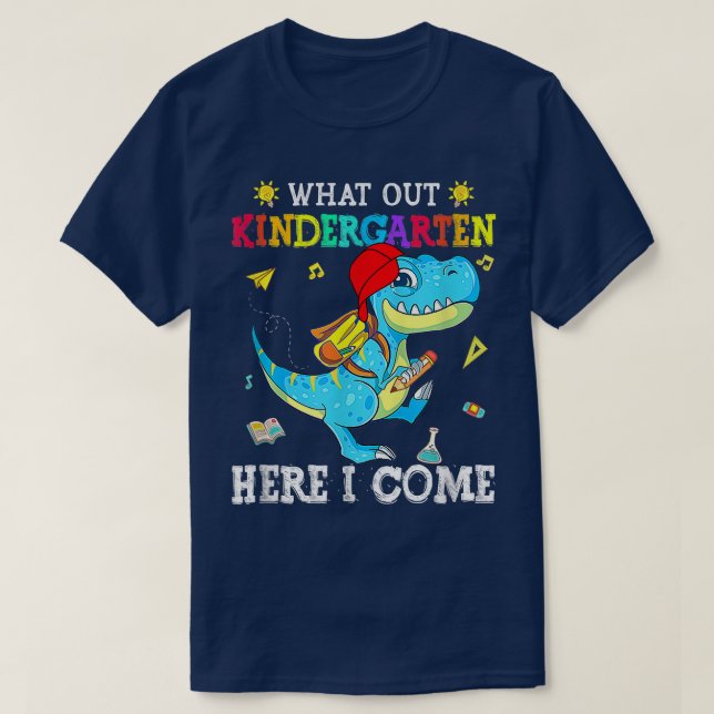 Camiseta Cuidado Con El Jardín De Niños Aquí Vuelvo Dinosau (Diseño del anverso)