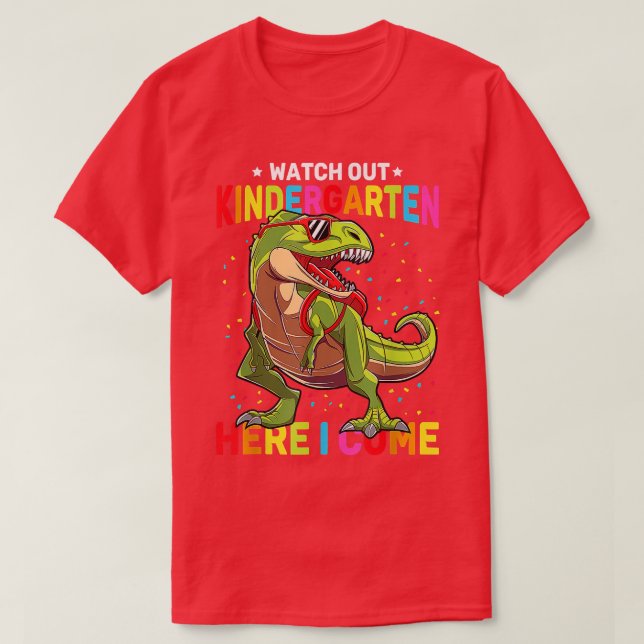 Camiseta Cuidado Con El Jardín De Niños Aquí Vuelvo Dinosau (Diseño del anverso)