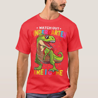 Camiseta Cuidado Con El Jardín De Niños Aquí Vuelvo Dinosau