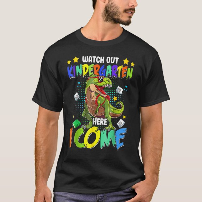 Camiseta Cuidado Con El Jardín Infantil Aquí Vuelvo Dinosau (Anverso)