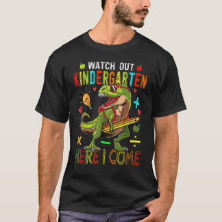 Camiseta Cuidado Con El Jardín Infantil Aquí Vuelvo Dinosau