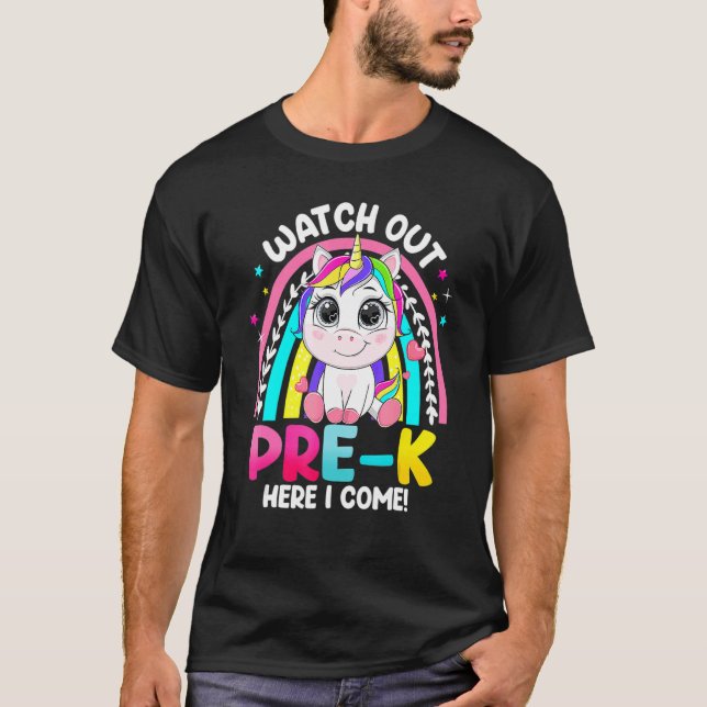 Camiseta Cuidado Con El Preescolar Aquí Vuelvo A La Escuela (Anverso)