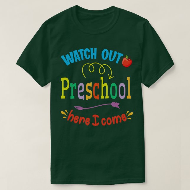 Camiseta Cuidado Con El Preescolar Aquí Vuelvo Estudiante A (Diseño del anverso)