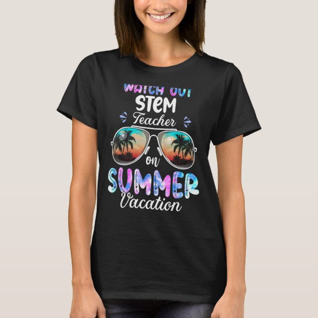 Camiseta Cuidado Con El Profesor De Stem En Las Vacaciones  (Anverso)
