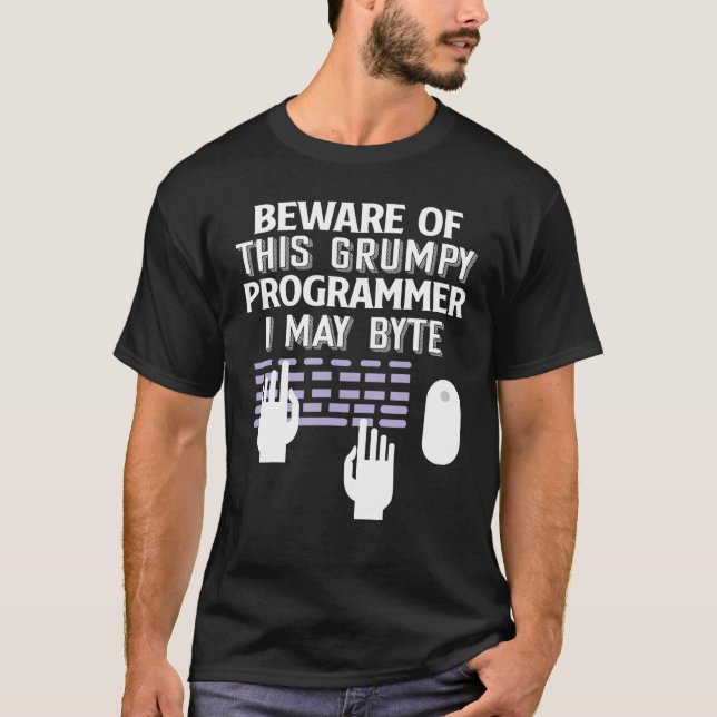 Camiseta Cuidado Con El Programador Grumpy (Anverso)