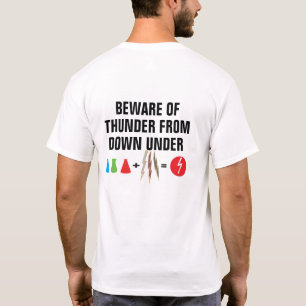 Camiseta Cuidado con el trueno desde abajo con gráfico grac