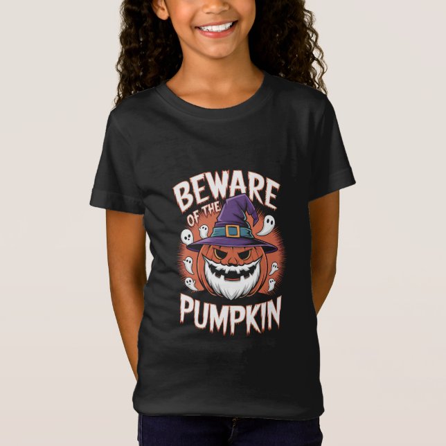 Camiseta Cuidado con la calabaza Halloween (Anverso)