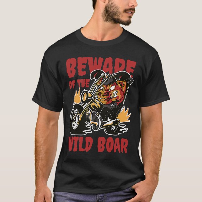 Camiseta Cuidado Con La Caza De Animales De Boar Salvaje (Anverso)