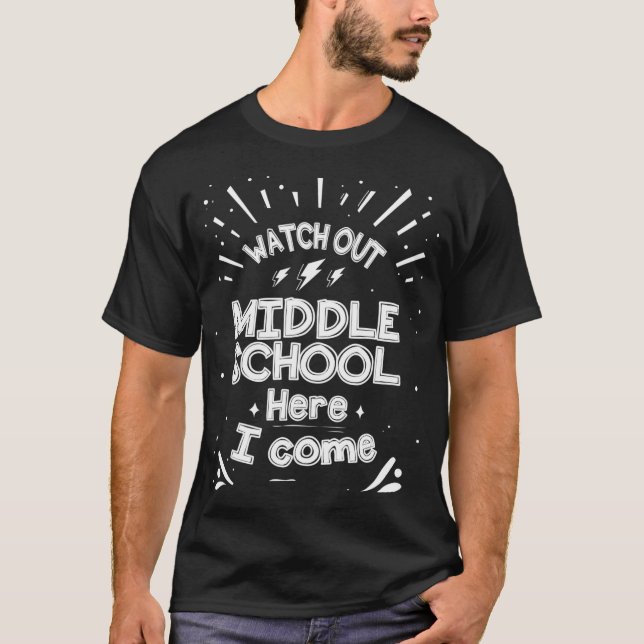 Camiseta Cuidado con la escuela media aquí (Anverso)