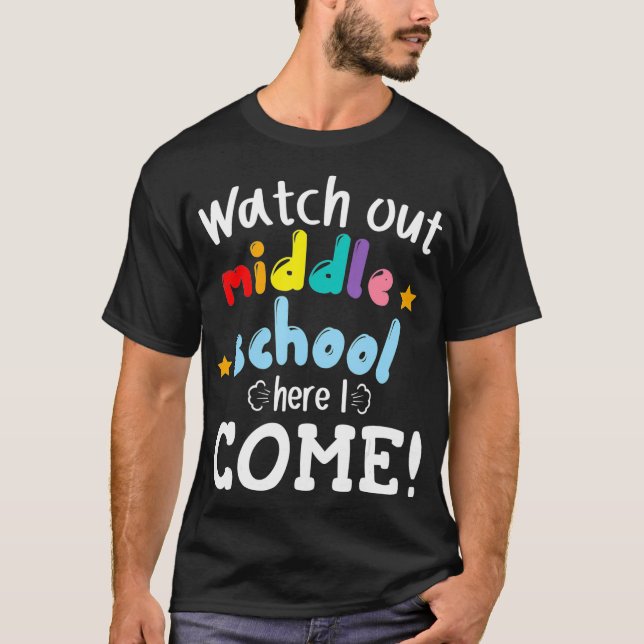 Camiseta Cuidado Con La Escuela Secundaria Aquí Estoy Estud (Anverso)