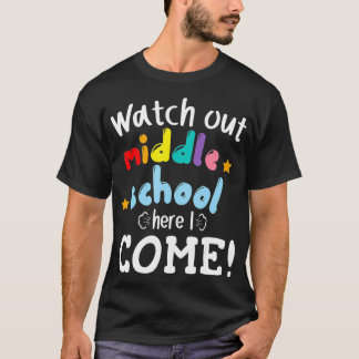 Camiseta Cuidado Con La Escuela Secundaria Aquí Estoy Estud