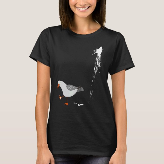 Camiseta Cuidado con la gaviota de gaviota albatros de aves (Anverso)