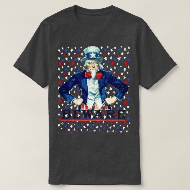Camiseta Cuidado Con La Ira De Un Paciente Estrella Patriót (Diseño del anverso)