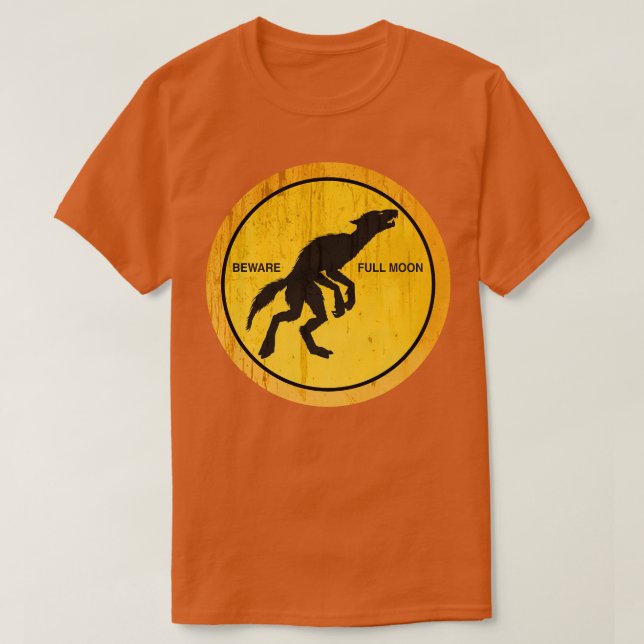 Camiseta Cuidado con la noche de Werewolf de Luna Llena (Diseño del anverso)