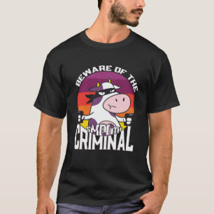 Camiseta Cuidado con la vaca criminal suave para niños
