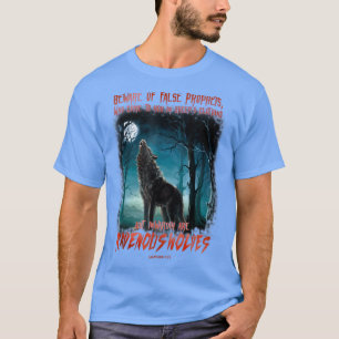 Camiseta Cuidado con los falsos profetas en la ropa de ovej