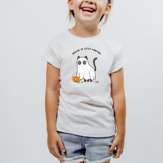 Camiseta Cuidado con los pequeños monstruos Fantasma de gat