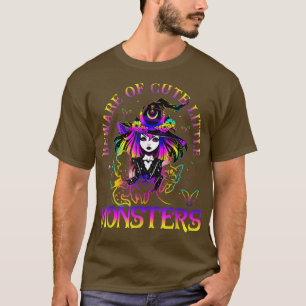 Camiseta Cuidado con los pequeños monstruos negros brutos
