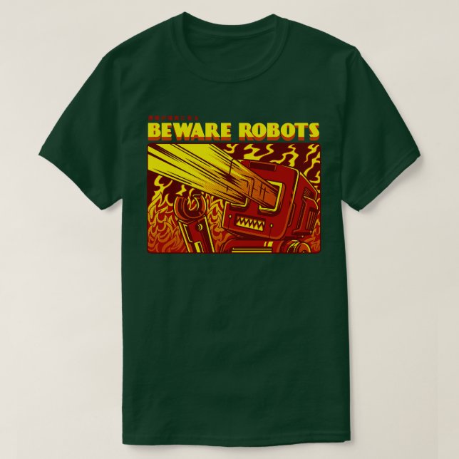 Camiseta Cuidado con los robots (Diseño del anverso)