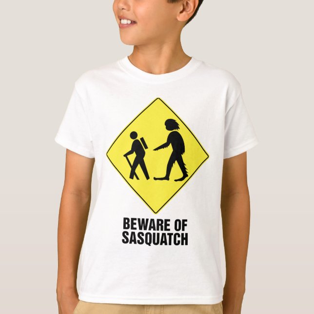 Camiseta Cuidado con Sasquatch (Anverso)