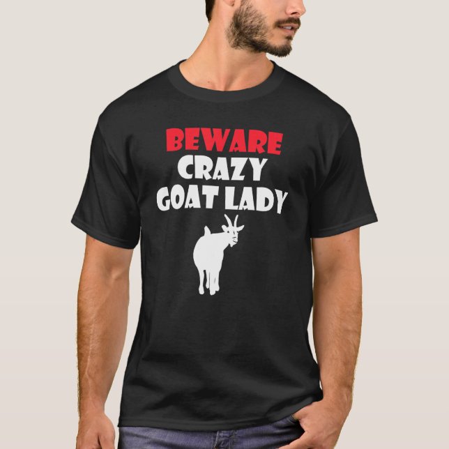 Camiseta Cuidado Crazy Goat Lady Goats (Anverso)