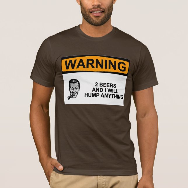 Camiseta CUIDADO de 2 cervezas (Anverso)