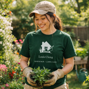 Camiseta Cuidado de césped jardinería césped verde cortador