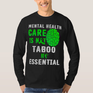 Camiseta Cuidado de la salud mental Cinta verde Salud menta