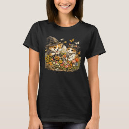 Camiseta Cuidado de perro y gato de Halloween para una mari