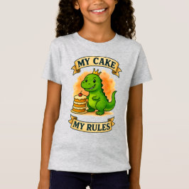 Camiseta Cuidado Dino Cumpleaños Rey Mi Pastel Mis Reglas