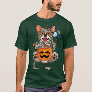 Camiseta Cuidado disfraz de Halloween Corgi Mummy Dog Lover