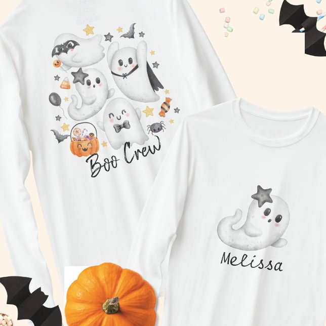 Camiseta Cuidado disfraz fantasma Calabaza Boo Crew (Subido por el creador)