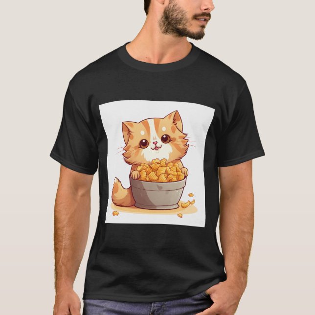 Camiseta Cuidado gato de tater tot - gato tabby naranja jug (Anverso)