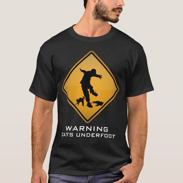 Camiseta CUIDADO, gatos Underfoot (Anverso)