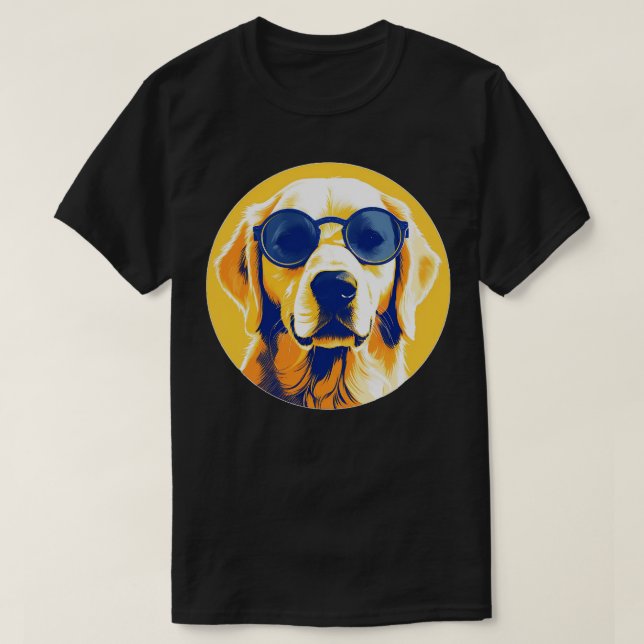 Camiseta Cuidado Golden Retriever con gafas de sol (Diseño del anverso)
