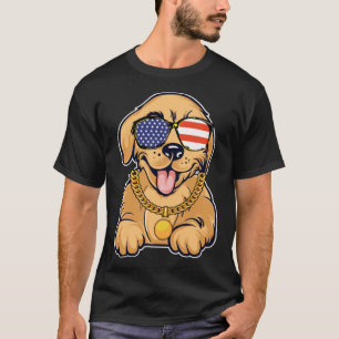 Camiseta Cuidado Golden Retriever con USA Sungps Patrioti